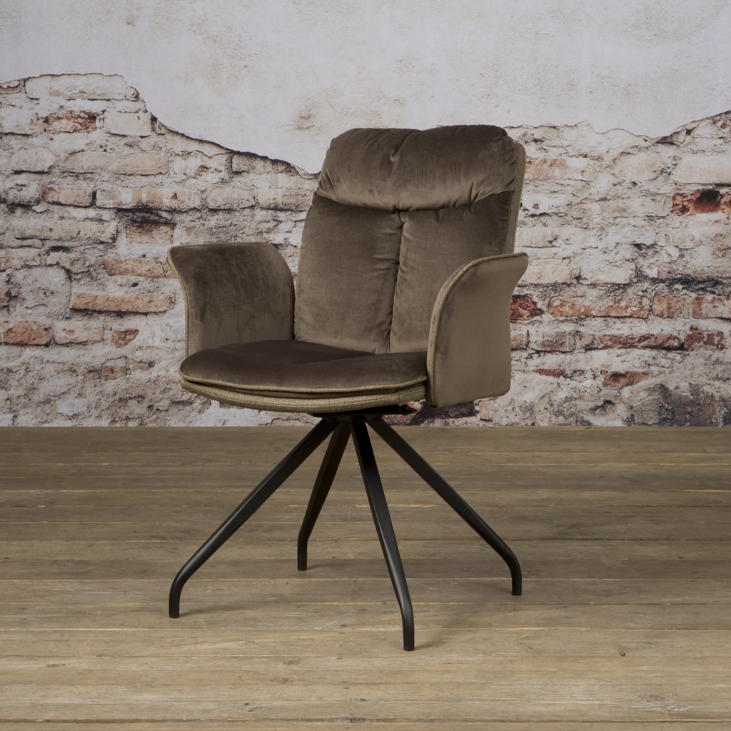 Drehbarer Stuhl mit gepolsterter Armlehne | Rosa